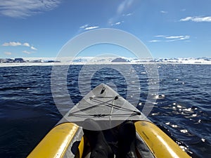 Kayaking Gustaf Sound, Whettle Sea, Antarctica