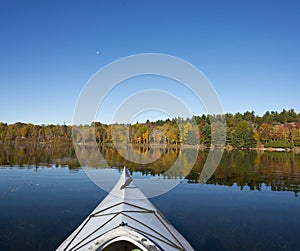 Kayaking on a Northern Lake in Autumn