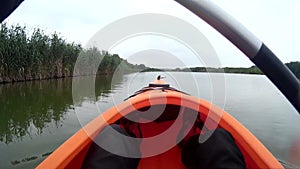 Kayaking on a Pivdennyi Buh River Southern Bug Ukraine.