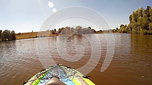 Kayaking on Pivdennyi, Buh, Southern, Bug, Khmelnytskyi, Ukraine Heron takes off