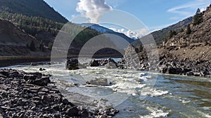 Kayaking in the Rapids of the Fraser River in the Fraser Canyon