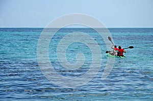 Kayaking at sea