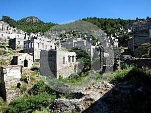 The Kayakoy ghost town in Turkey