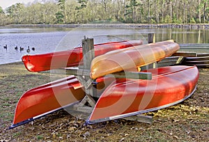 Kayaks and Canoes on Storage Racks