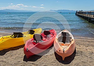 Kayaks at Lake Tahoe photo