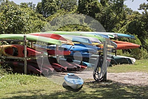 Kayaks ready for Renting at Hammocks Beach State Park