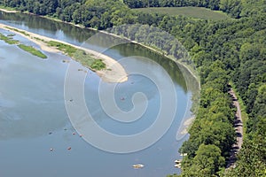 Kayaks on the river