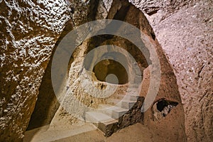 Kaymakli Underground City is contained within the citadel of Kaymakli in the Central Anatolia Region of Turkey photo