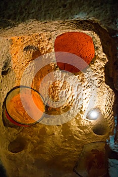 Kaymakli Underground City view from the inside of acave