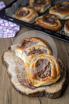 Kaytaz pastry with minced meat of Turkey Hatay - Antakya region (Turkish name Kaytaz boregi