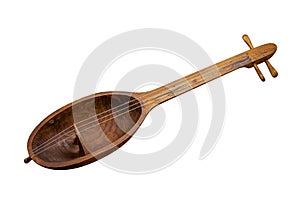 Kazakh folk musical instrument kobyz - prima isolated on white background photo
