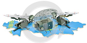 Kazakh missile defence system concept, 3D rendering photo