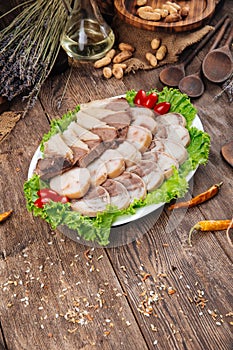 Kazakh national dish horse sausage kazy