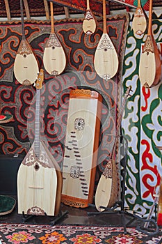 Kazakh national stringed plucked instruments.