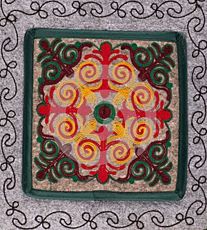 kazakh pattern on felt