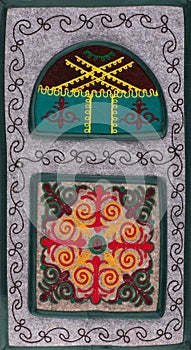 kazakh pattern on felt
