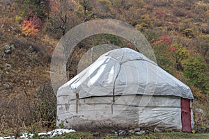 Kazakh traditional yurt in Tian Shan mountains