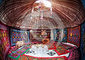 Kazakh yurt interior