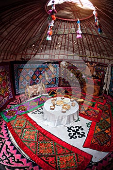 Kazakh yurt interior