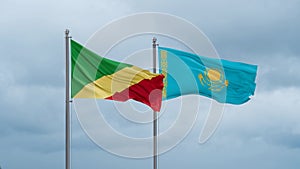 Kazakhstan and Congo-Brazzaville flag