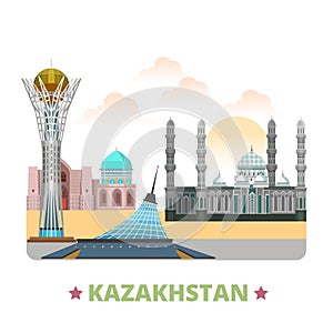 Kazakhstan country design template Flat cartoon st photo