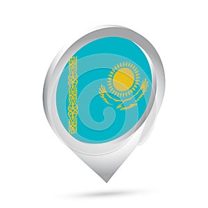 Kazakhstan flag 3d pin icon