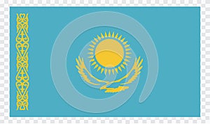 kazakhstan Flag . flat original color illustration isolated on white background.