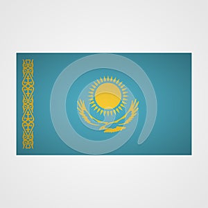 Kazakhstan flag on a gray background. Vector illustration