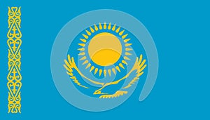 Kazakhstan flag icon in flat style. National sign vector illustration. Politic business concept