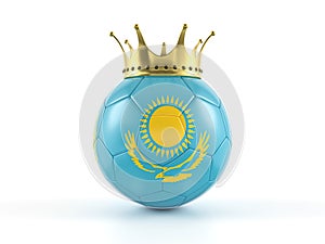 Kazakhstan flag soccer ball with crown