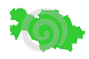 Kazakhstan green map silhouette.