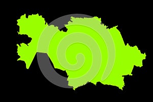 Kazakhstan green map silhouette.