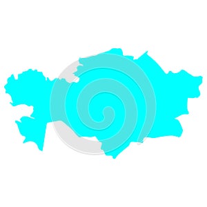 Kazakhstan. Map Of Kazakhstan, Vector silhouette.