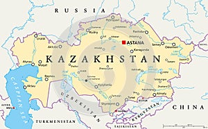 Kazakhstan Political Map