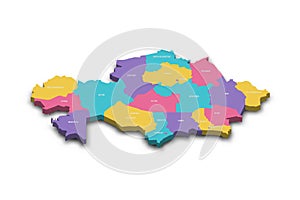 Kazakhstan political map of administrative divisions