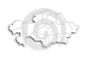 Kazakhstan political map of administrative divisions