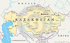 Kazakhstan Political Map photo