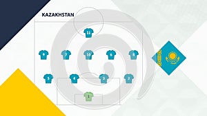 Kazakhstan team preferred system formation 4-5-1, Kazakhstan football team background for European soccer competition