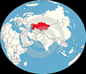 Kazakhstan on the world map, riots and clashes in Kazakhstan photo