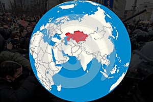 Kazakhstan on the world map, riots and rallies in Kazakhstan