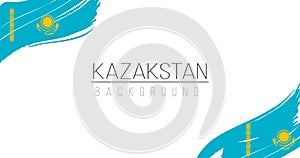 Kazakstan flag brush style background with stripes. Stock vector illustration isolated on white background