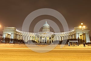 Kazan Cathedral, Saint Petersburg n winter night