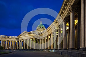 Kazan Cathedral in St. Petersburg's White Nights