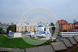 Kazan city historic center panorama, Russia.