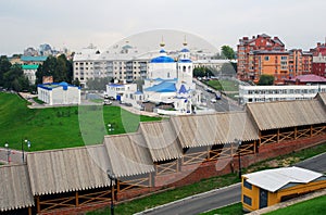 Kazan city historic center panorama, Russia.