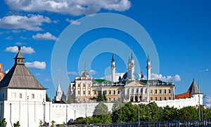 Kazan Kremlin under blue sky in summer, Tatarstan, Russia photo