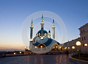 Kazan, Qol Sharif mosque at night