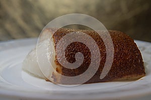 Kazandibi milk baked pudding, Turkish dessert. Turkish Burned Milk Pudding photo