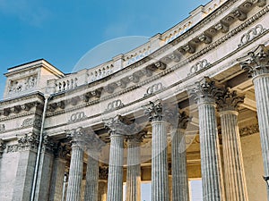 Kazansky cathedral on Nevsky prospect in winter, Saint Petersburg, Russia