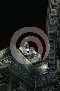 Kazansky cathedral in the night